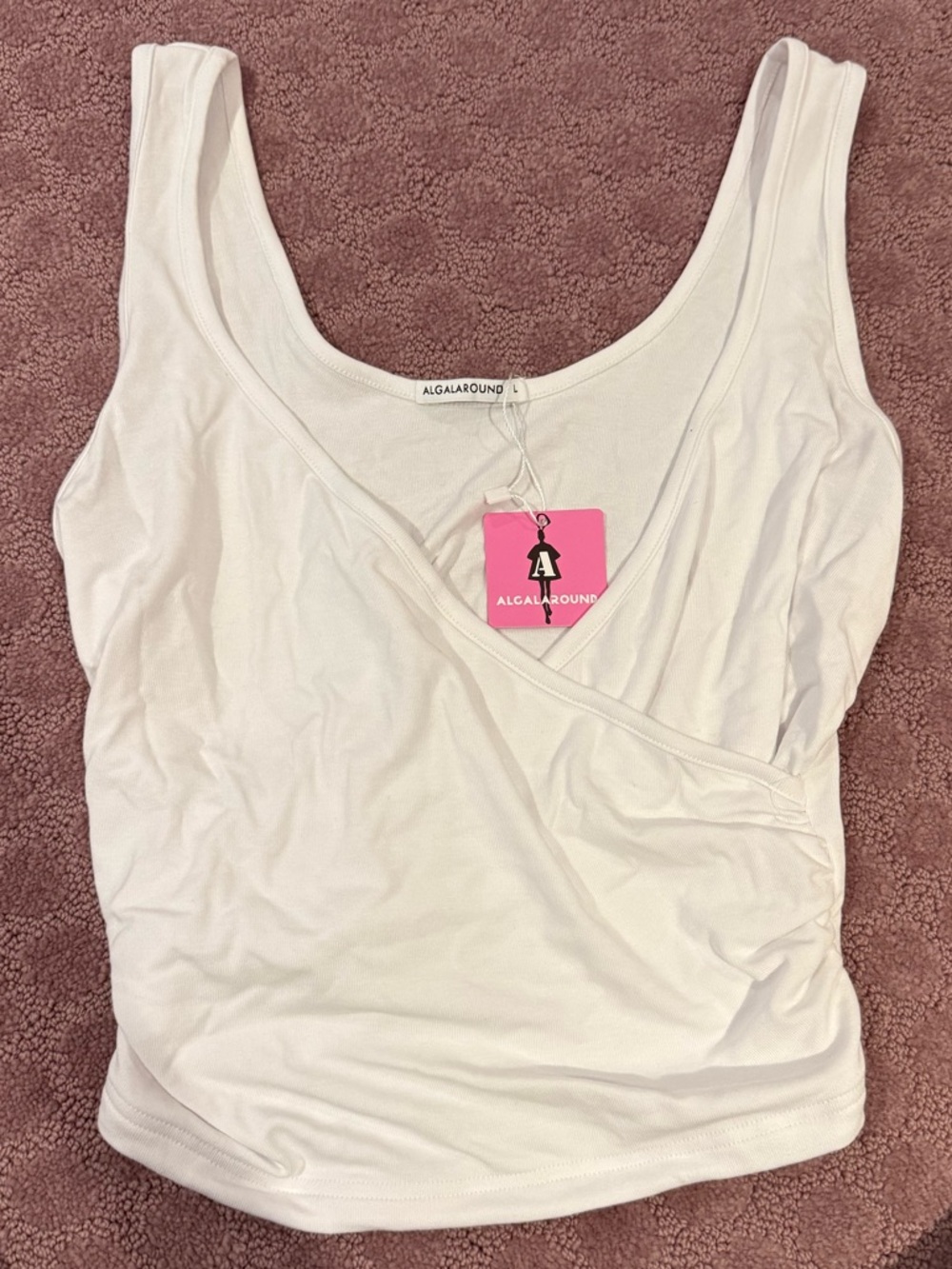 Amazon White Sleeveless Wrap Tank Top